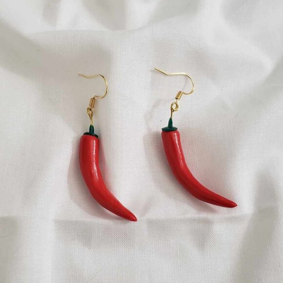 Poblano Chile Earrings - Picture 4 of 6